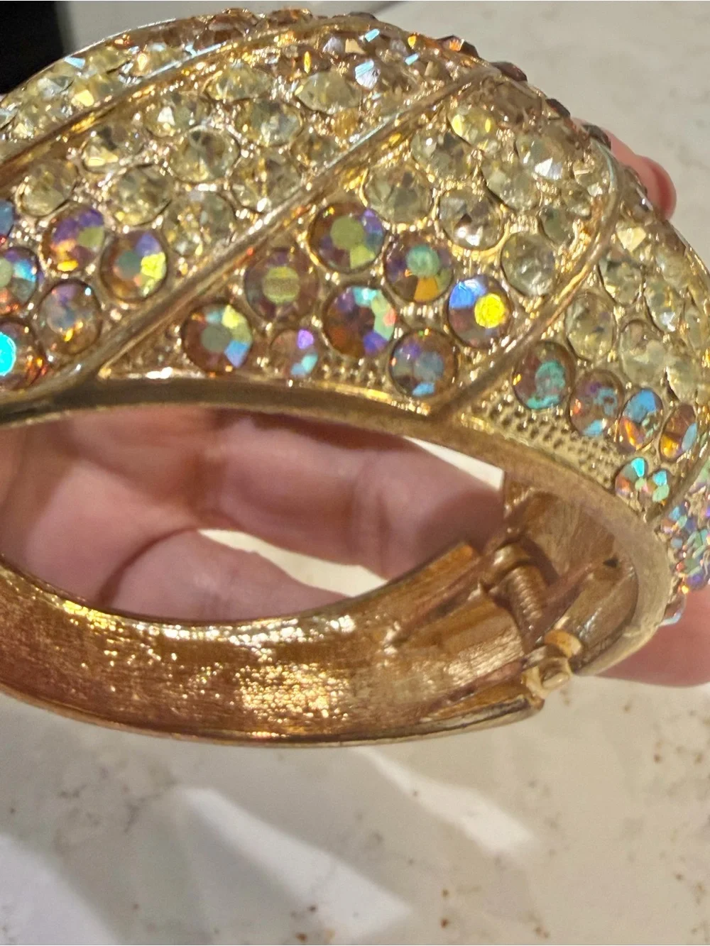 Rhinestone bracelet statement cuff